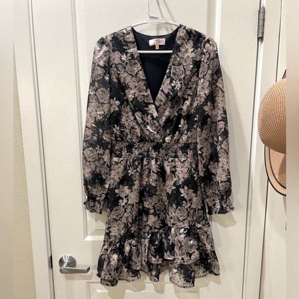 NEW…Dizzy Lizzy Gray/Black Floral Dress